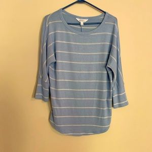 Market & Spruce striped light blue white sweater size small